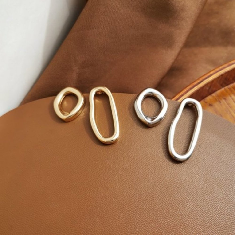 "Olivia"  Melted Round Earrings